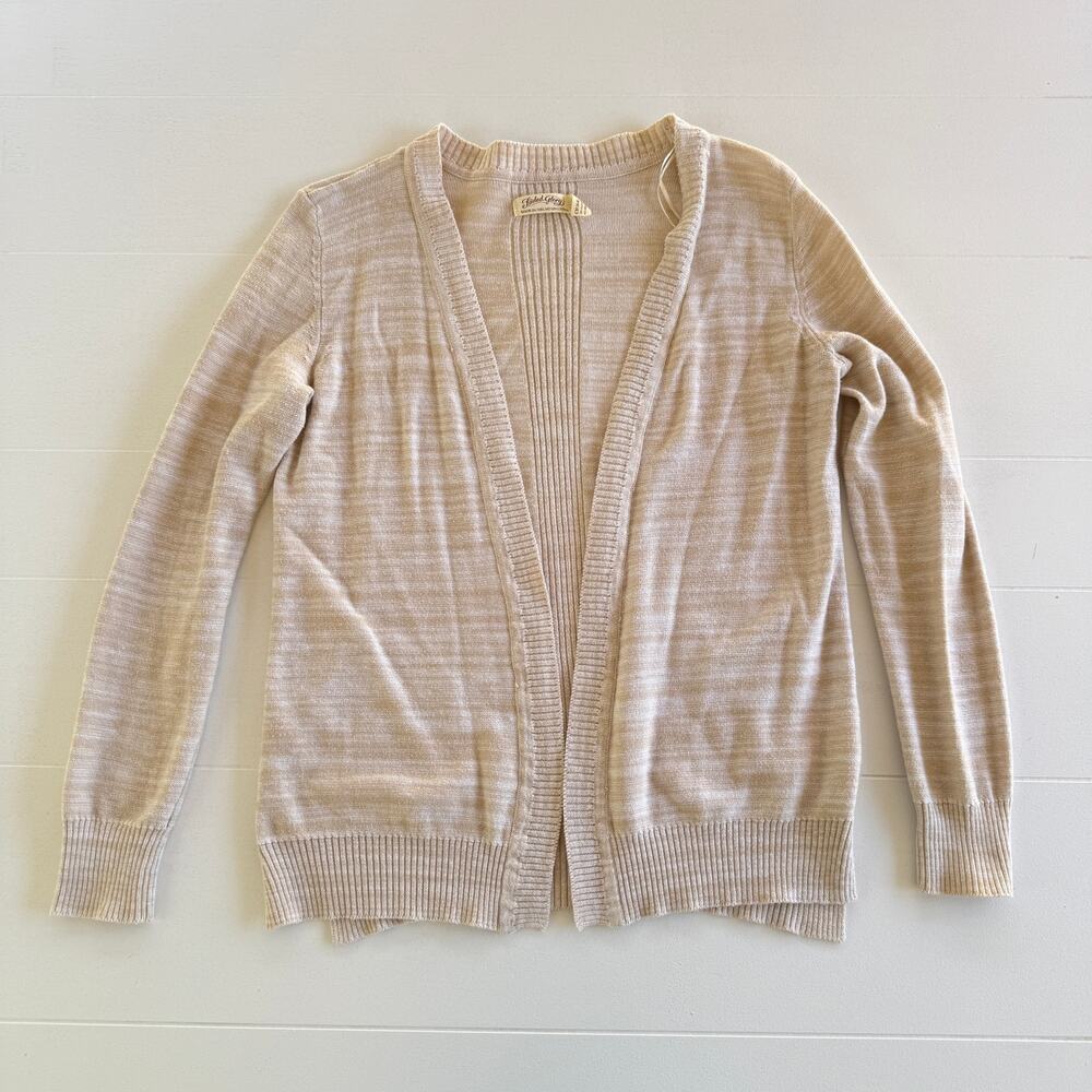 Faded Glory Womens Small 4-6 Bare Beige Open Front Pockets Cardigan